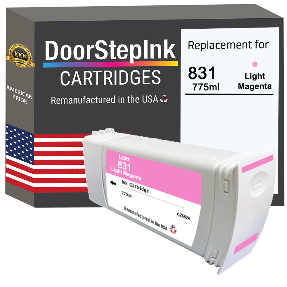 DoorStepInk Brand for HP 831A (CZ687A) Light Magenta Latex 775-ml High Quality Remanufactured in the USA Ink Cartridge-0