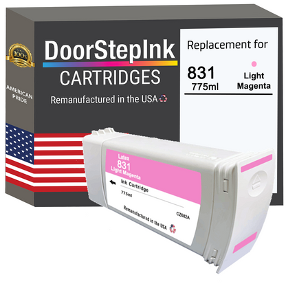 DoorStepInk Brand for HP 831A (CZ687A) Light Magenta Latex 775-ml High Quality Remanufactured in the USA Ink Cartridge-0
